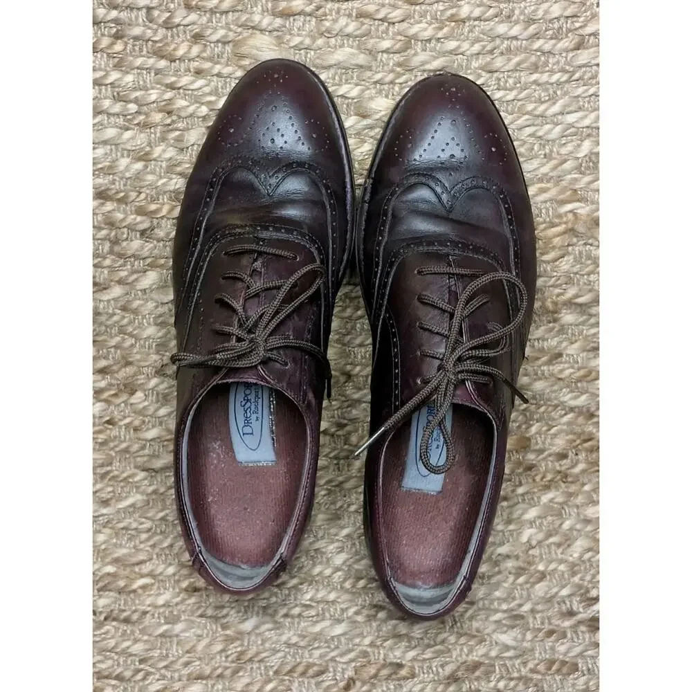 Rockport Dressports Men's 10.5 M Wingtip Oxfords Lightweight Leather Dress Shoes